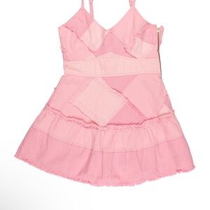 LoveShackFancy Blush Patchwork Midi Dress